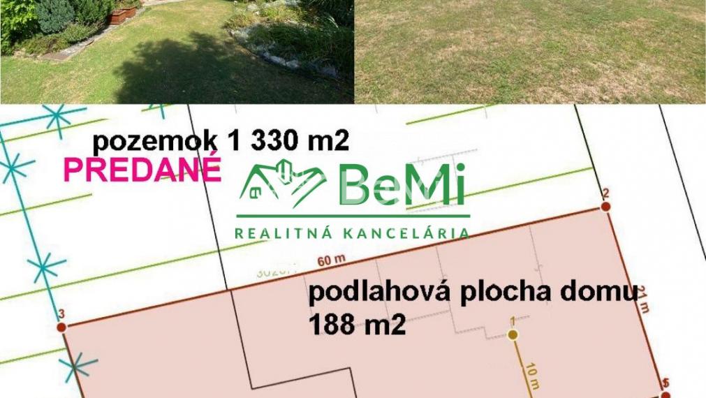 PREDANÉ Rodinný dom Pohranice, pozemok 1330 m2, všetky IS ID 355-12-MIG