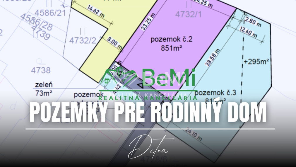 Stavebný pozemok 851 m2 ,Detva
