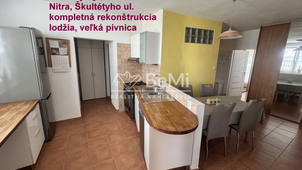 REZERVOVANÉ: Priestranný 3 izbový byt s lodžiou a veľkou pivnicou, Nitra – Škultétyho ul.