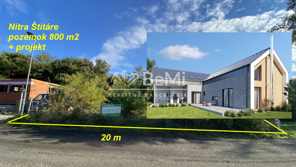 REZERVOVANÉ Nitra Štitáre pozemok 800 m2 ID 592-14-MIG