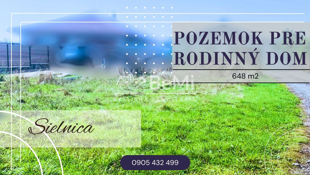 Stavebný pozemok medzi novostavbami 647 m2, Sielnica