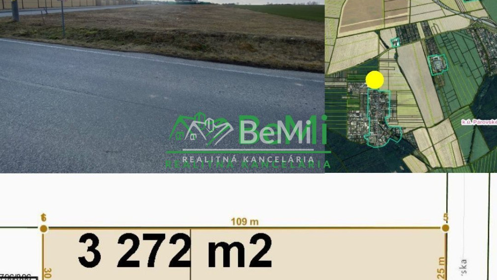 Pozemok Párovské Háje 3 272 m2 ,na výstavbu RD ,všetky IS ID 289-14-MIG