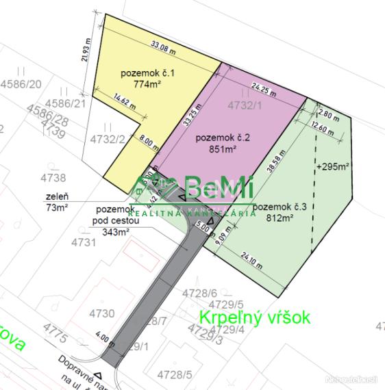 Stavebný pozemok 774 m2, Detva