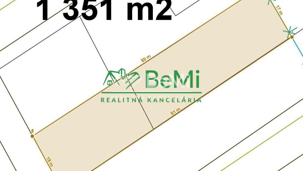 Nádherný pozemok 1 351 m2 Čeľadice ID 391-14-MIGa