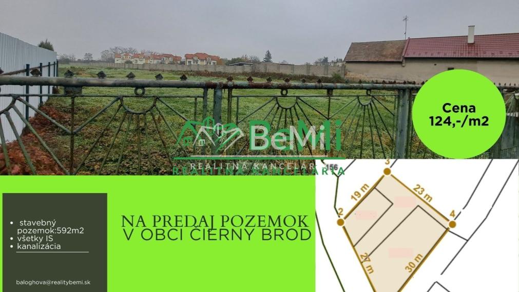 Stavebný pozemok - 592m2, Čierny Brod ID 015-14-EVBA