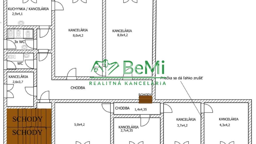 NA PRENÁJOM – kancelárske priestory od 10 do 34 m2, Nitra – Mlynárce