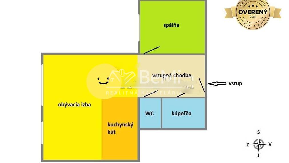 Predaj 2-izbového bytu – 1. poschodie, Domus Petra pod Sokolice