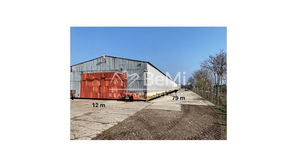 Skladová hala 1000 m² + spevnená plocha 2000 m² – Tvrdošovce, okres Nové Zámky  ID 003-14-BEST