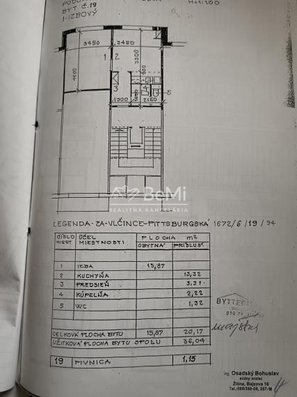 Predaj: Jednoizbový byt, 36m2, Žilina (252-111-MACHa)