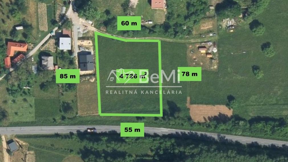 Na predaj stavebný pozemok 4726 m², Hriňová