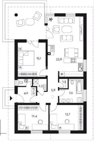Predaj, novostavba 4i bungalov - Krškany (015-12-MIMI)