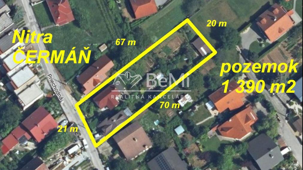 2 rodinné domy Nitra – ČERMÁŇ – pozemok 1 390 m2 ID 613-12-MIG
