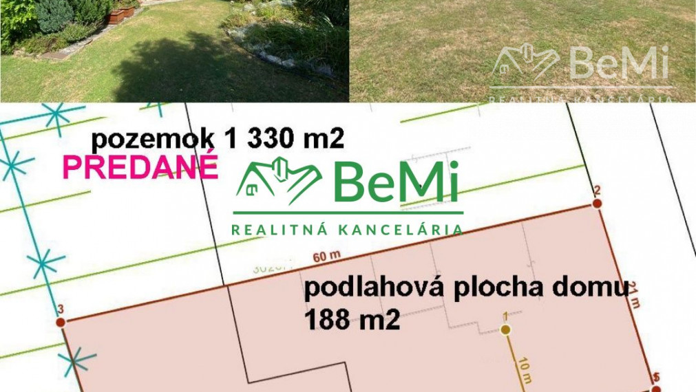 PREDANÉ Rodinný dom Pohranice, pozemok 1330 m2, všetky IS ID 355-12-MIG