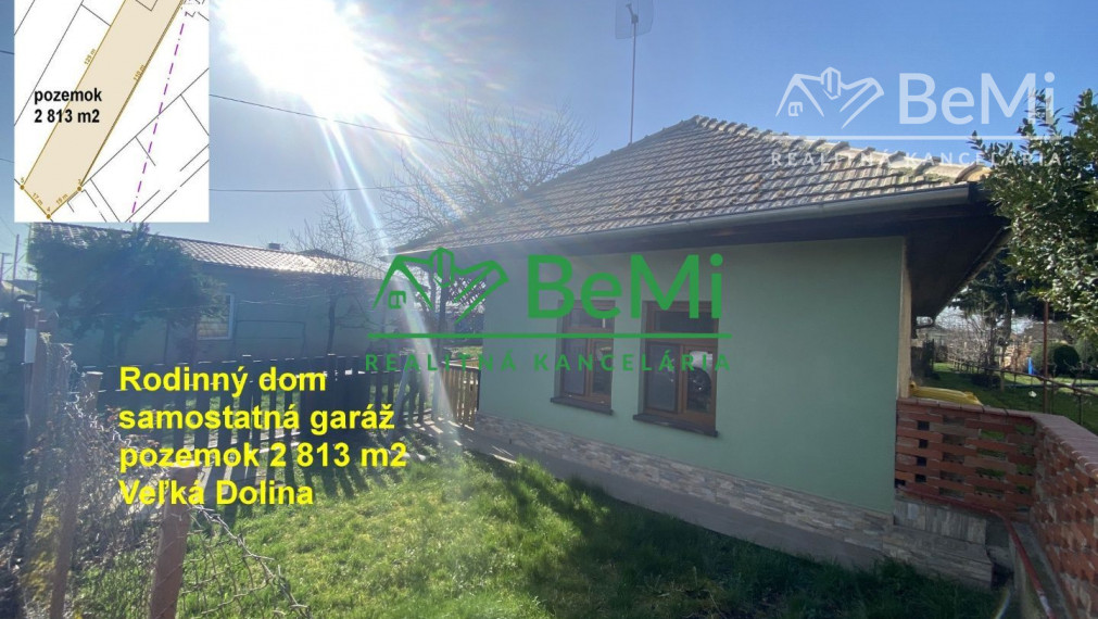 Rodinný dom Veľká dolina , pozemok 2 813 m2 , prístup z dvoch strán ID 460-12-MIG