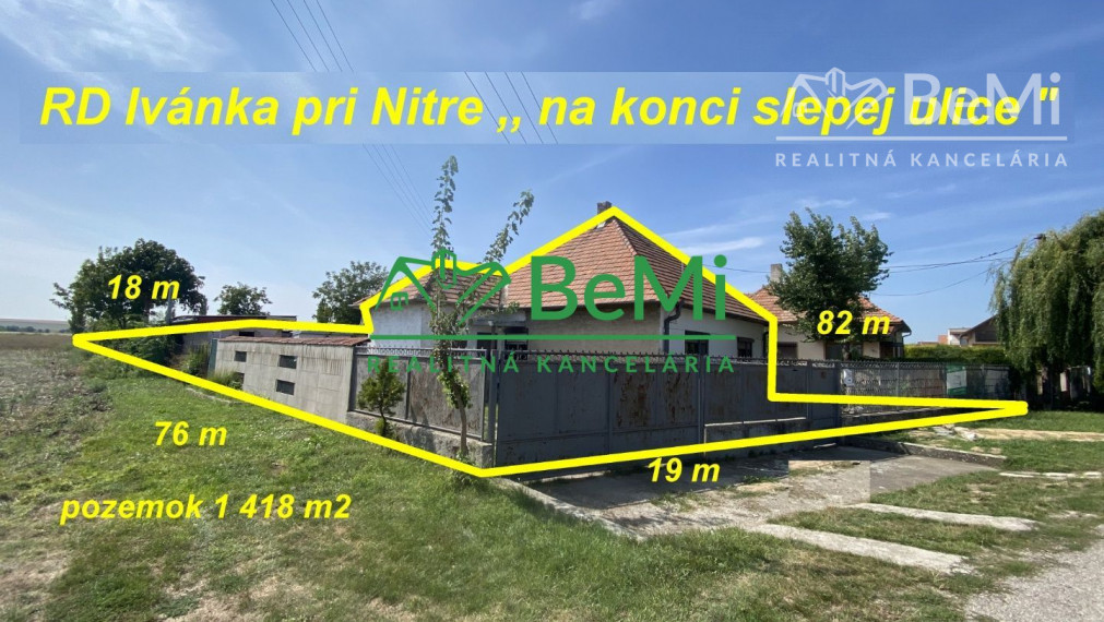 Rodinný dom - pôvodný stav - Ivánka pri Nitre, pozemok 1 418 m2 ID 504-12-MIG