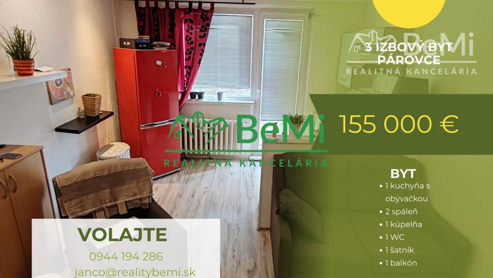 PREDAJ - 3 IZBOVÝ BYT - PÁROVCE ID 023-113-FIJA