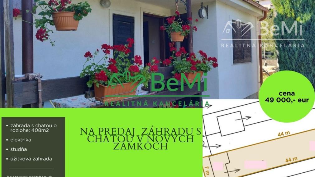 Záhrada s murovanou chatou -408m2,kompletná rekonštrukcia, Nové Zámky - časť Zúgov. ID 018-13-EVBA