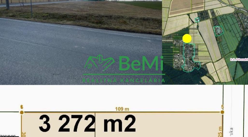 Pozemok Párovské Háje 3 272 m2 ,na výstavbu RD ,všetky IS ID 289-14-MIG