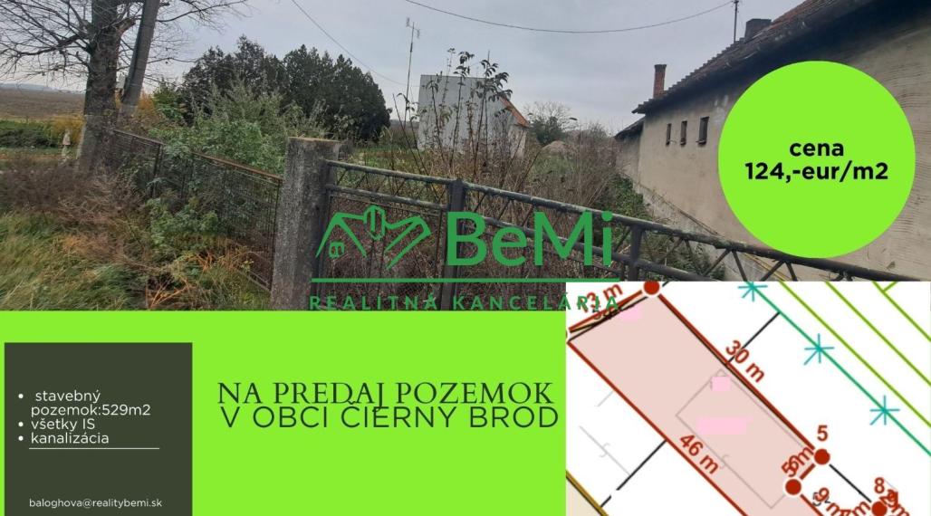 Stavebný pozemok - 529m2, Čierny Brod ID 014-14-EVBA