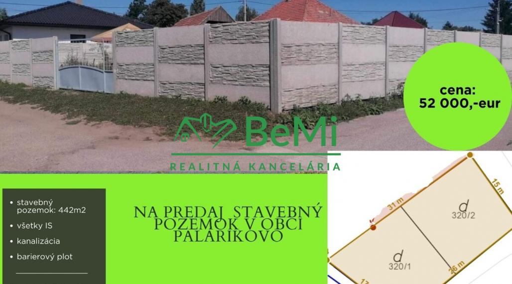 Stavebný pozemok - 442 m2, Palárikovo ID 017-14-EVBA