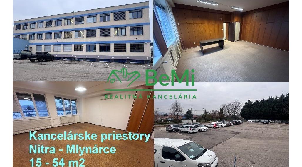 NA PRENÁJOM – kancelárske priestory od 15 do 54 m2, Nitra – Mlynárce
