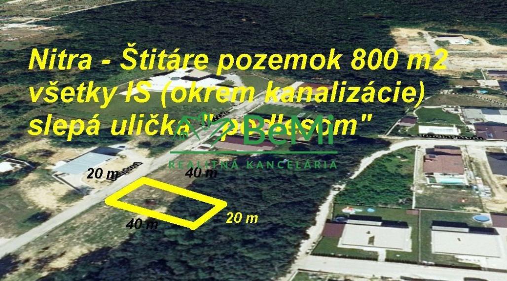 Pozemok Štitáre  (800 m2) ,v slepej uličke pod lesom ID 539-14-MIG