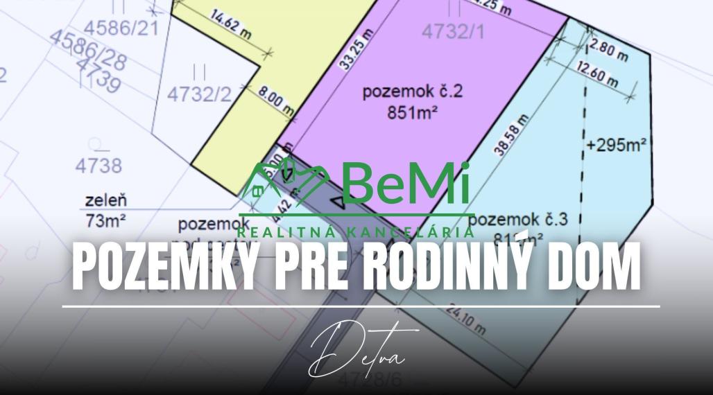Stavebný pozemok 851 m2 ,Detva