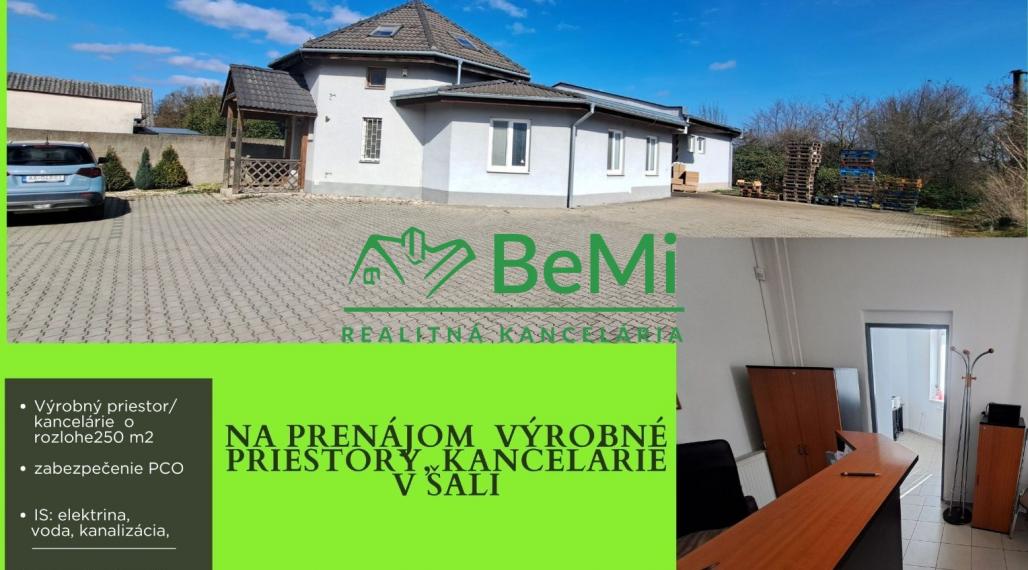 prenájom výrobné priestory, kancelárie, sklady  o rozlohe 250 m2/ Šaľa    029-28 - EVBA
