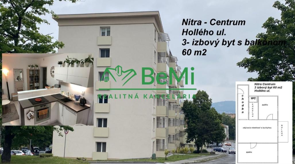 REZERVOVANÉ Nitra centrum 3 - izbový byt 559-113-MIGa