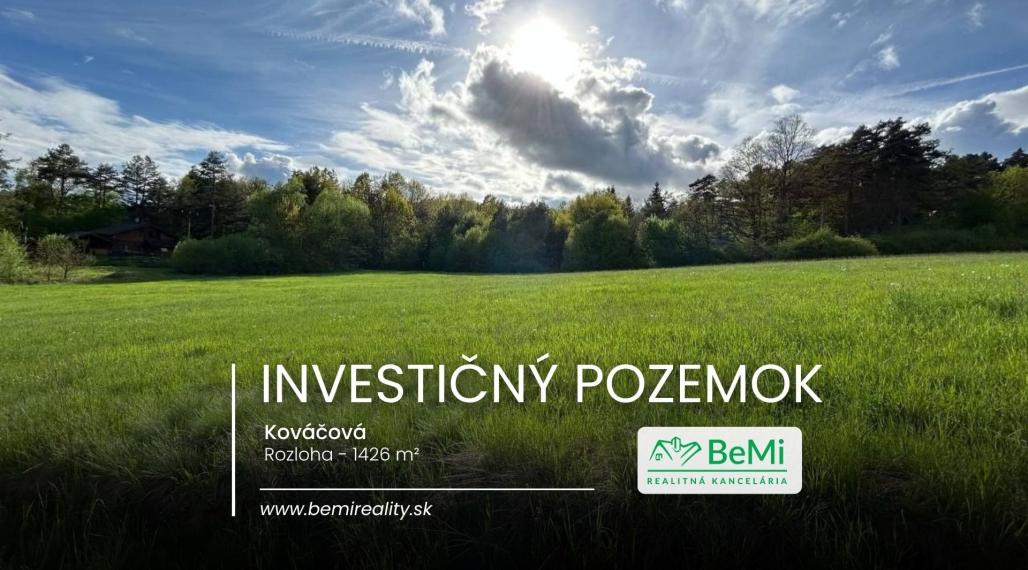 Pozemok 1 426 m², Kováčová