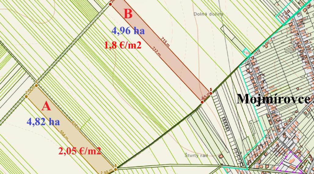 Orná pôda v k.ú. Svätoplukovo - až 9,8 ha blízko Mojmíroviec