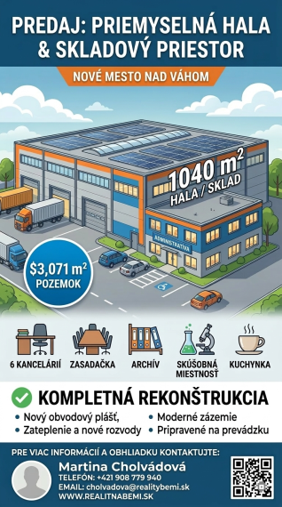 Moderný priemyselný areál pri Novom Meste nad Váhom