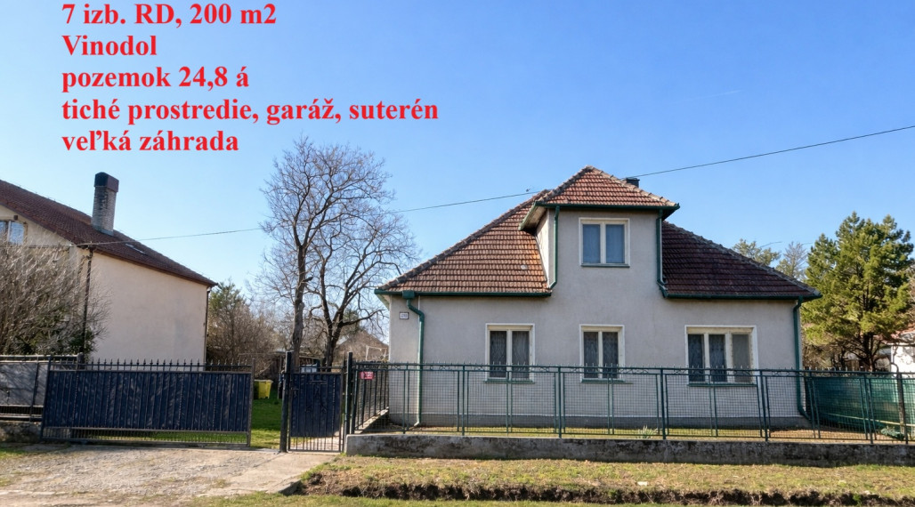 7-izbový rodinný dom, veľká záhrada, garáž, investičná príležitosť - Vinodol