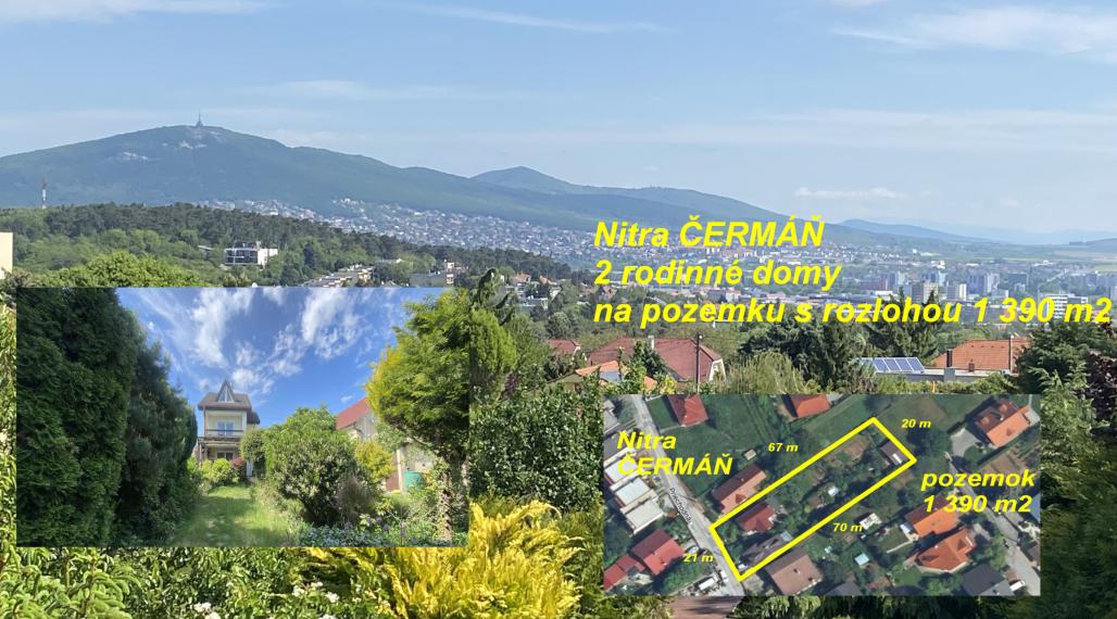 2 rodinné domy Nitra – ČERMÁŇ – pozemok 1 390 m2 ID 613-12-MIG