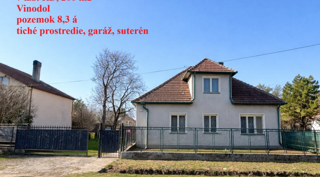 7-izbový rodinný dom, záhrada, garáž, investičná príležitosť - Vinodol