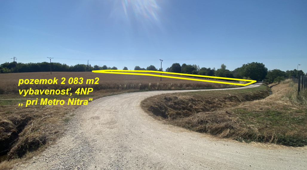 Pozemok 2 083 m2, 4NP, vybavenosť ,,pri Metro Nitra " ID 626-14-MIG