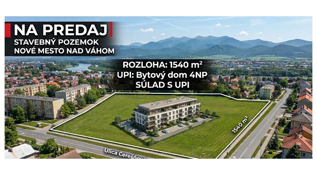 Investičný stavebný pozemok na výstavbu bytového domu
