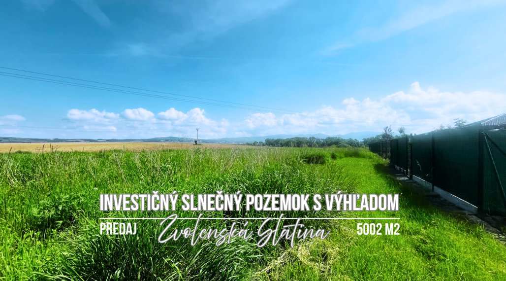 Invevstičný, rovinatý pozemok 5002 m2, Zvolenská Slatina 3D
