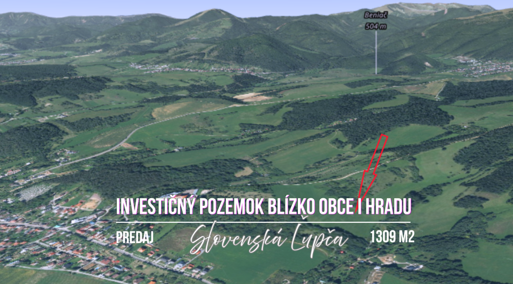 Pozemok 1309 m2, Slovenská Ľupča