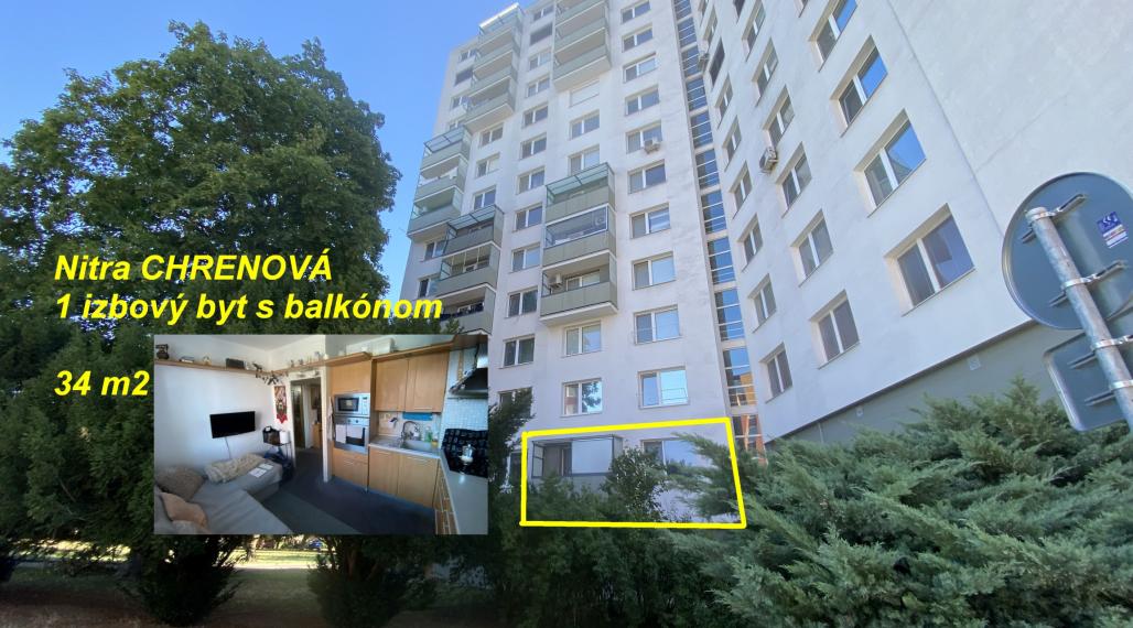 Nitra Chrenová 1 izbový byt s balkónom 34 m2 ID 633-111-MIG