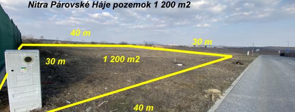 Pozemok Párovské Háje 1 200 m2 ,všetky IS ID 597-14-MIG