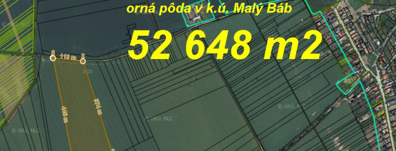 Orná pôda k.ú. Malý Báb 52 648 m2 ID 601-14-MIG