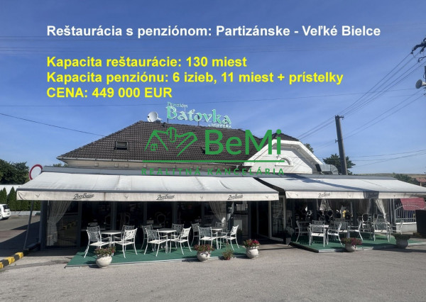 Reštaurácia s penziónom – Partizánske, na hlavnom ťahu Nitra - Prievidza                              (024-18-DABA)