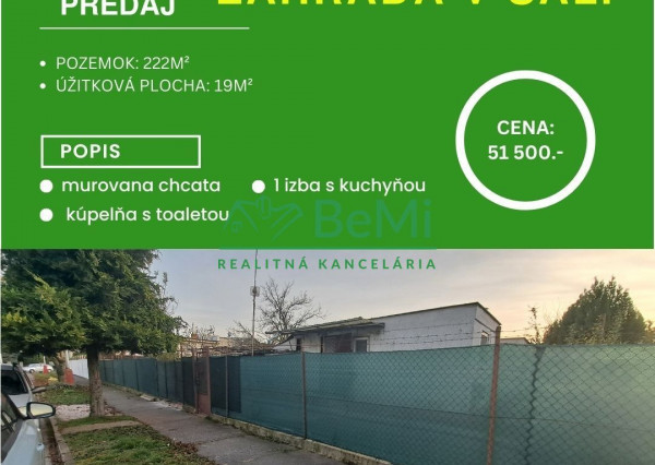Záhrada s chatkou - 222m2 , Šaľa ID 008-13-EVBA