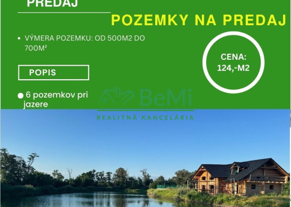 Stavebný  pozemok - 626 m2/700 m2, jazero, Veľké Úľany ID 010-14-EVBA