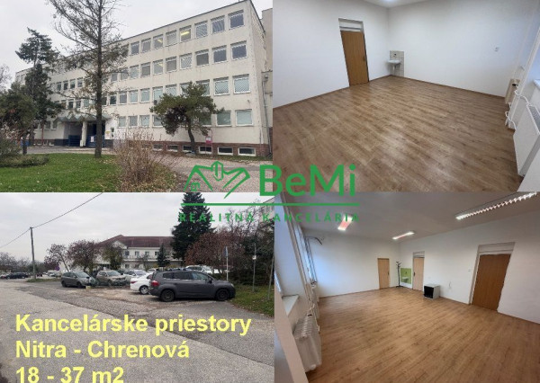 NA PRENÁJOM – kancelárske priestory od 18 do 37 m2, Nitra – Chrenová