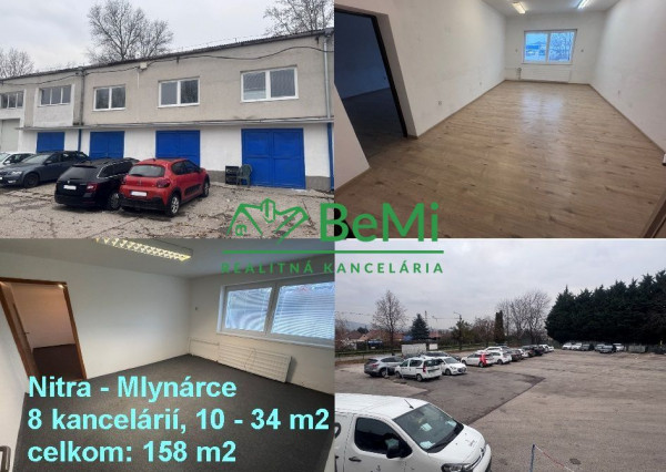 NA PRENÁJOM – kancelárske priestory od 10 do 34 m2, Nitra – Mlynárce