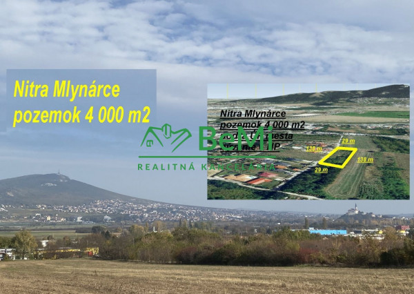 Nitra Mlynárce pozemok 4 000 m2 ID 538-14-MIG