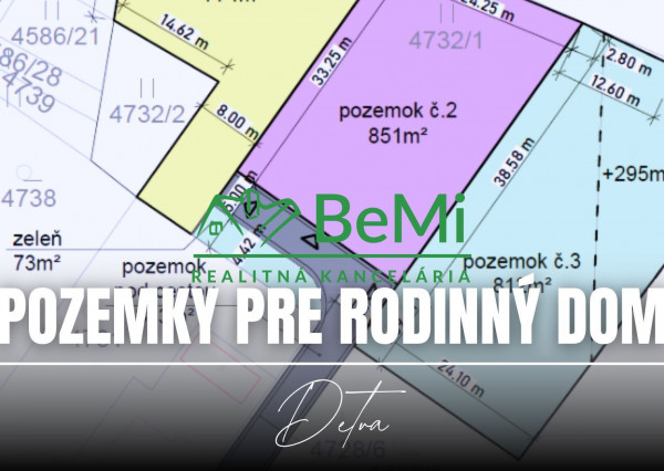 Pozemok 851 m2, pre RD Detva