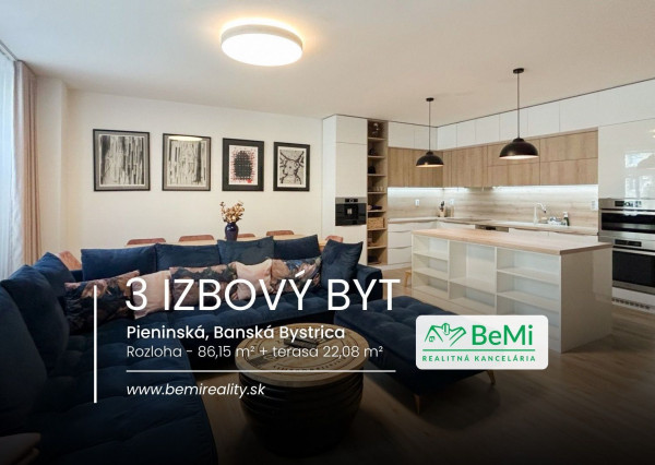 3 izbový byt, Banská Bystrica, terasa, vírivka, parkovaníe